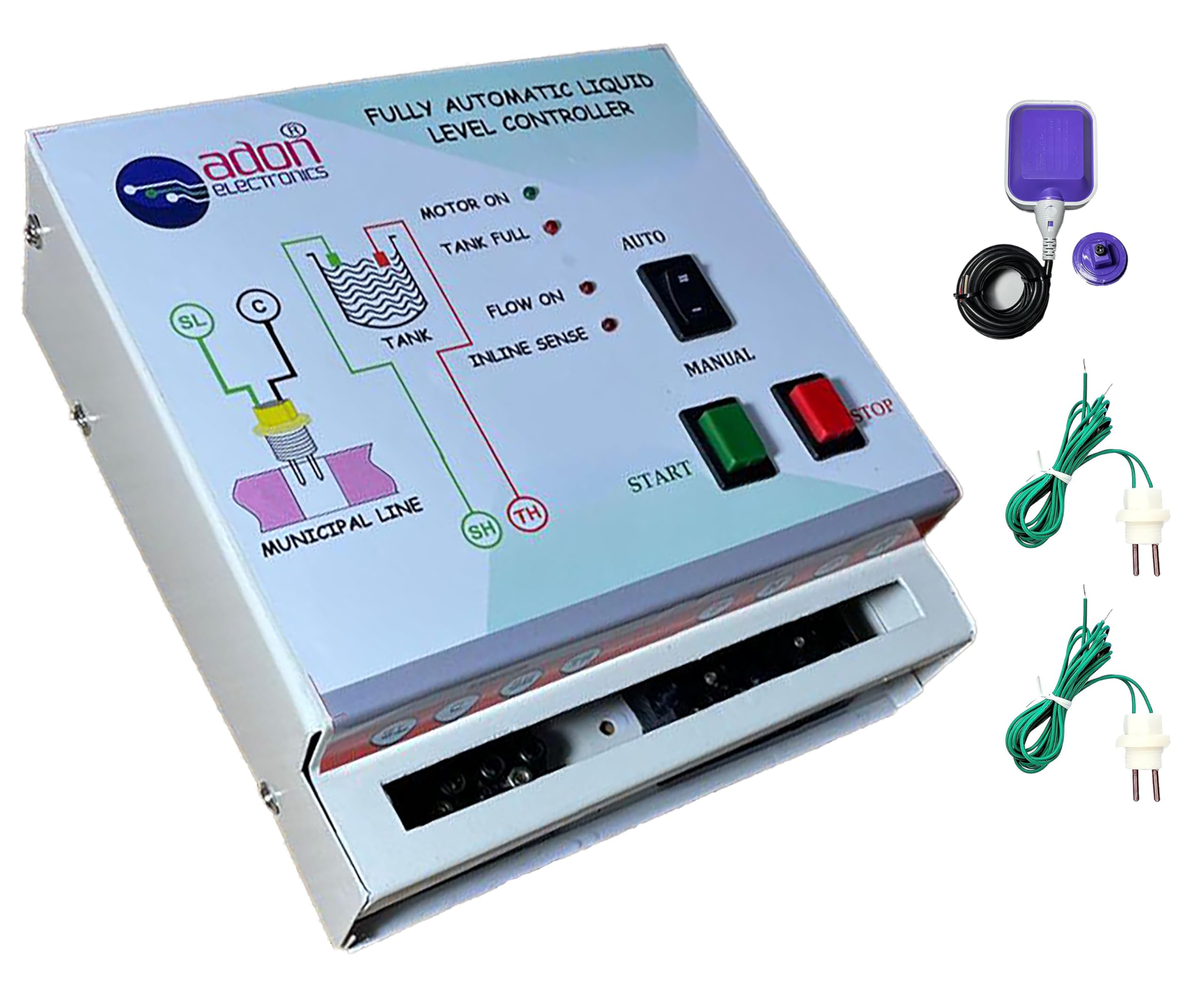 Water Level Controller for Government or Municipal Supply Water to Overhead Tank (for MCB Type Starter Panel, with Inline & Float Sensor)-image-45