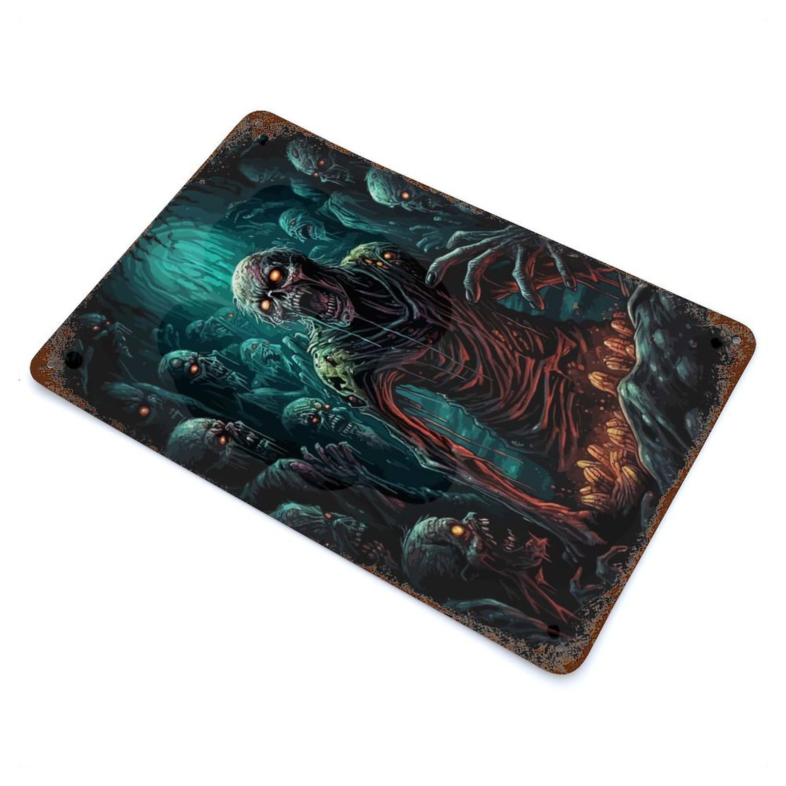 Zombie Outbreak Retro Metal Sign 11.8"x7.9", Classic Wall Plaque for Garage, Pub Or Kitchen