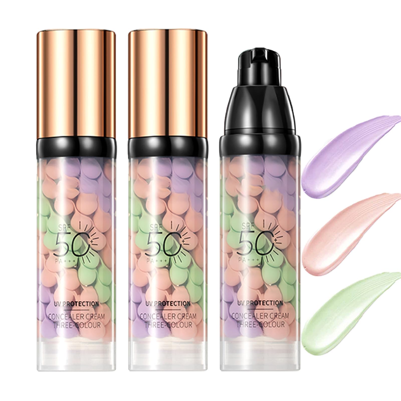 2 Pack 3-In-1 Primer for Face Before Makeup,Hydrating One Step Color Corrector Face Primer,Tinted Sunscreen With SPF50+,Oil Control Waterproof Skin Tone Correcting and Brightening One Step Color Corrector 1 Ounce (Pack of 2)