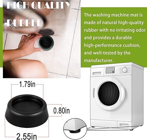 Miniatura 6 de Jb6368 Almohadillas antivibración para lavadora, almohadillas antivibración, agarre texturizado que evita caminar y deslizarse, lo mejor para