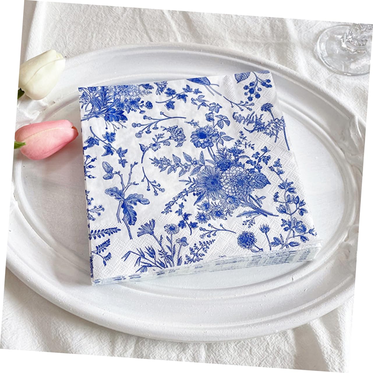 CALLARON 3 Series Servilleta Azul Y white Servilletas De Flores Antiguas Linda Servilletas Blue Papel 100 Piezas*3