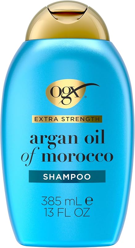 OGX Hydrate & Repair + Argan Oil of Morocco Shampoo, 13 fl oz | Extra Strength, For Dry Damaged Hair, Cold-Pressed Argan Oil, Moisturizes Hair, Paraben-Free, Sulfate-Free Surfactants