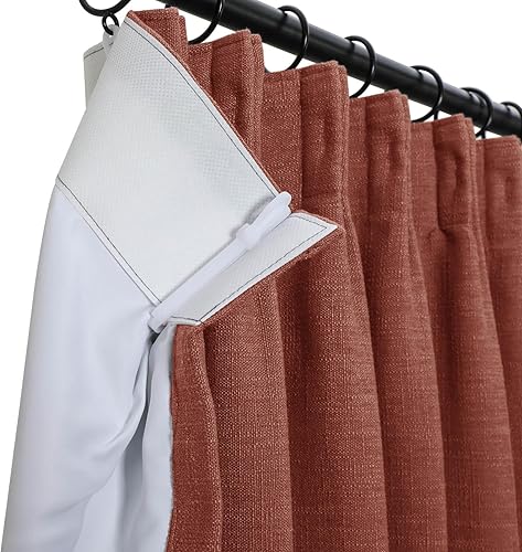 Miniatura 214 de Drapifytex Cortina plisada de lino sintético, cortina para oscurecer la habitación, 56 pulgadas de ancho x 96 pulgadas de largo, cortina de cobre 26