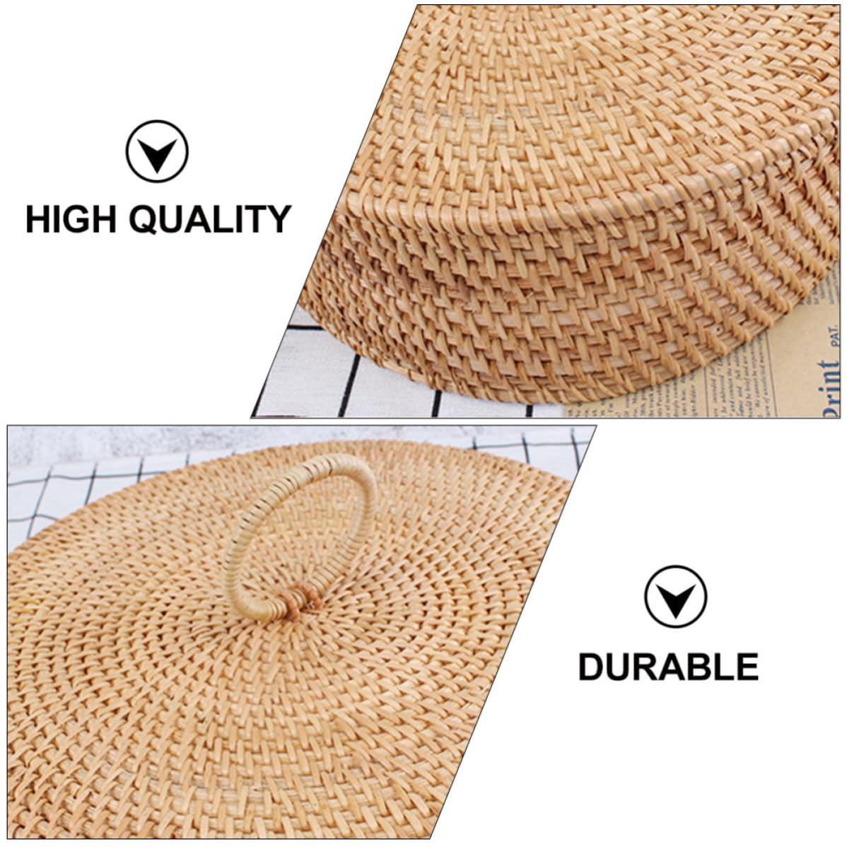 Happyyami Cesto in Legno Marrone con Coperchio, Raffinata Lavorazione senza Sbavature, Stile Vintage per Conservare Snack e Dolci in Casa