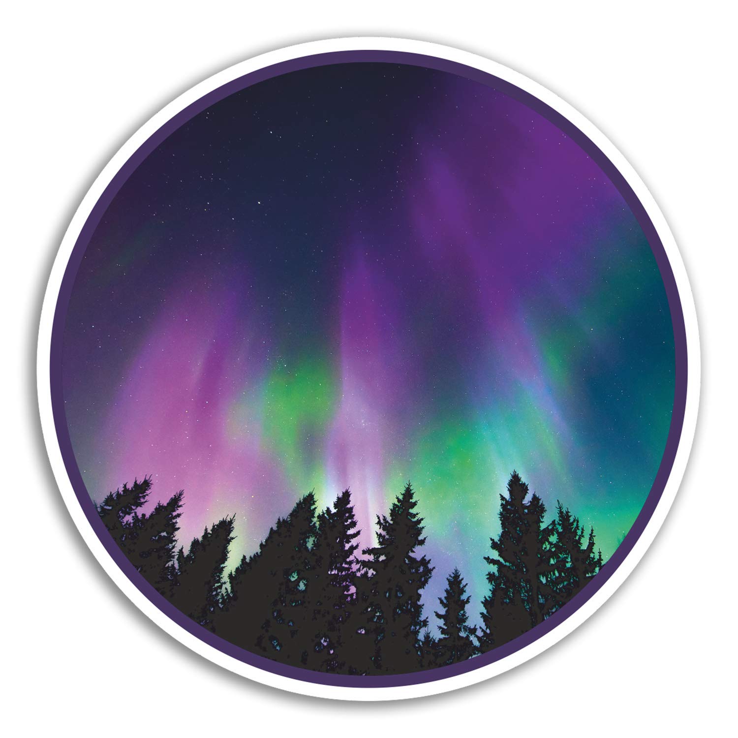2 x 10cm Northern Lights Vinyl Stickers - Aurora Sticker Laptop Luggage #8431 (10cm Wide)