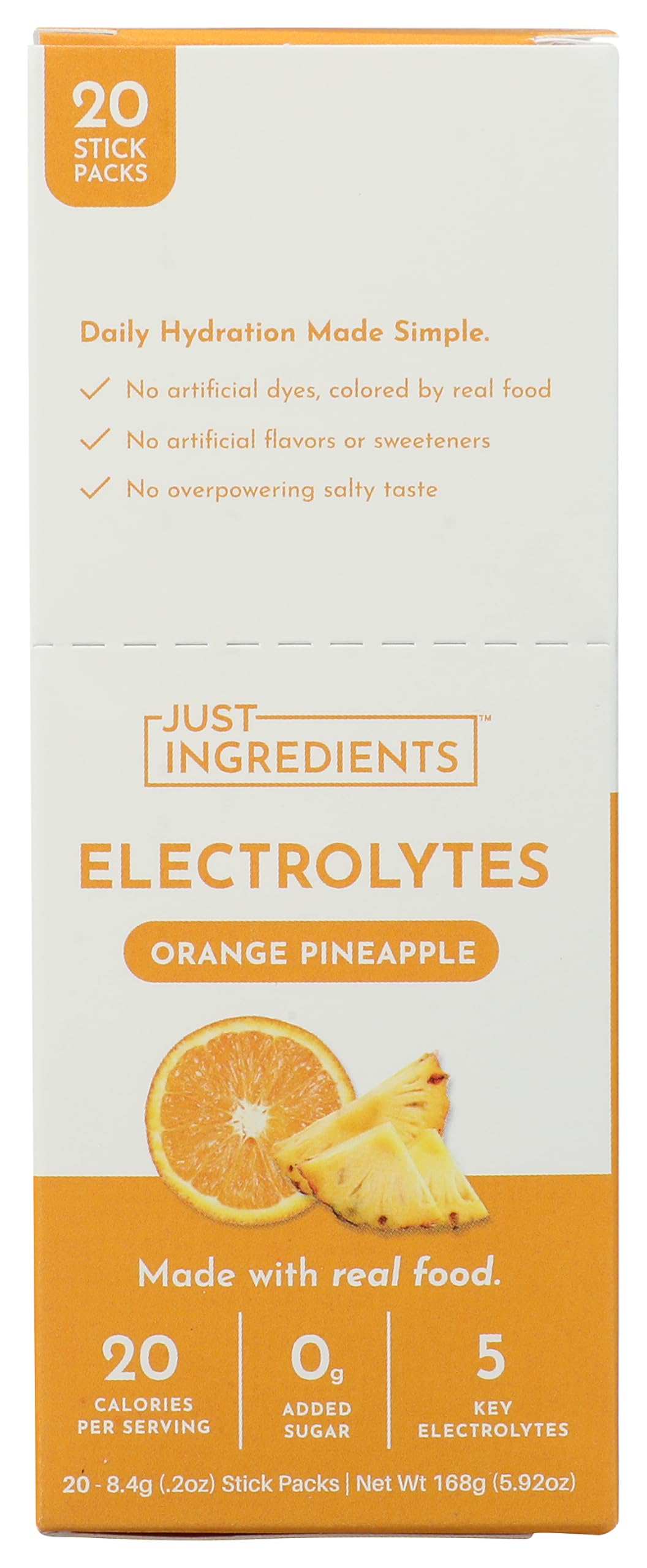 Just Ingredients Orange Pineapple Electrolyte 20ct, 0.29 OZ