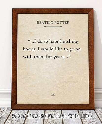 Miniatura 9 de Beatrix Potter - I Do So Hate Finishing Books - Inspirational Book Page Quote, Great Room and Library Decor, Classic Gift for Fans of Peter Rabbit