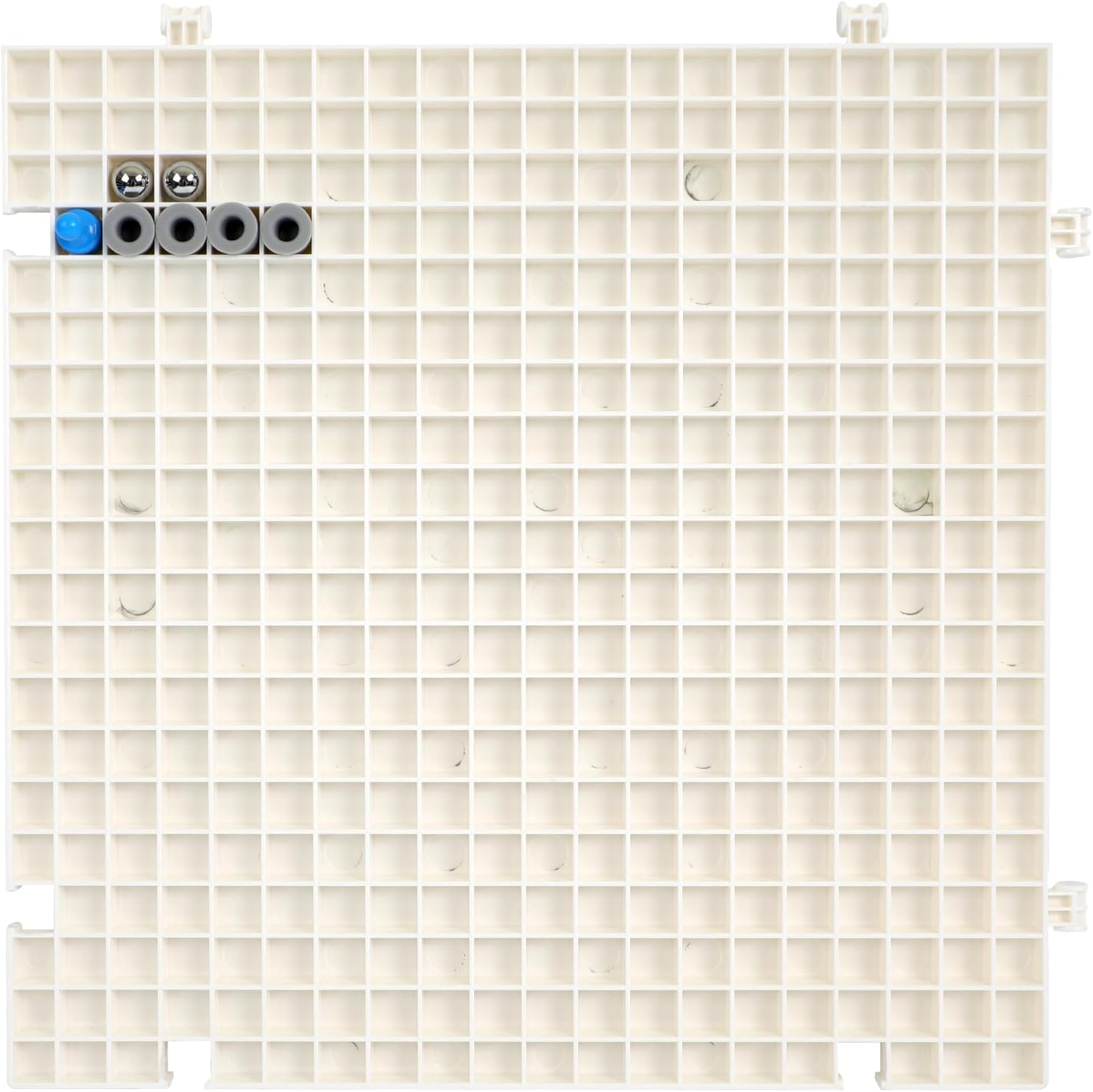 Stained Glass Cutting Mat Waffle Grid with Tray, Rubber Pads, Breaker Ball, Non-Slip Grip Rings, 12''x12'' Tiffany Glass Sheet Cutting Tool Kits & Glass Shard Collector for DIY Craft (White-1 Pack)