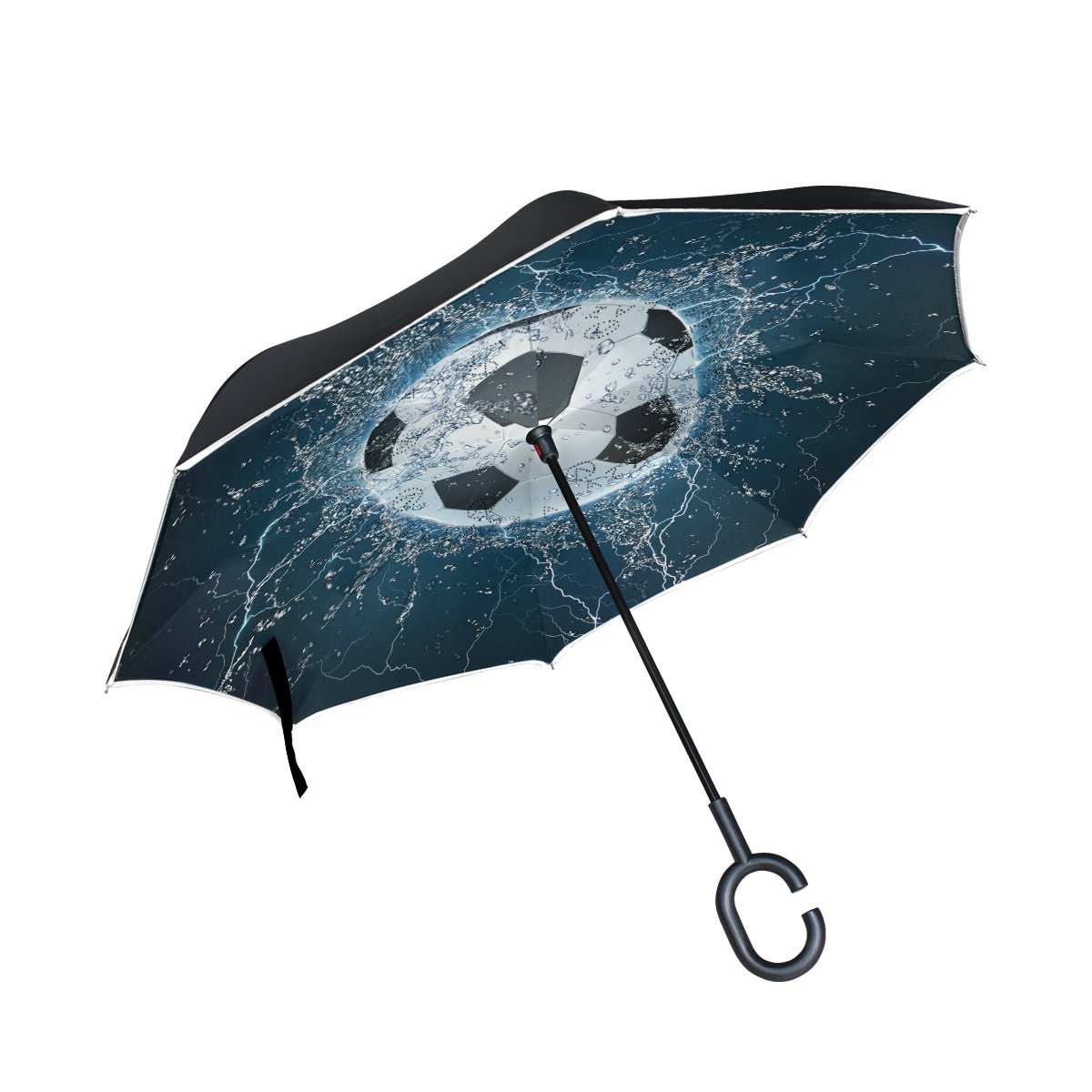 ALAZAInverted Umbrella, Large Double Layer Outdoor Rain Sun Car Reversible Umbrella