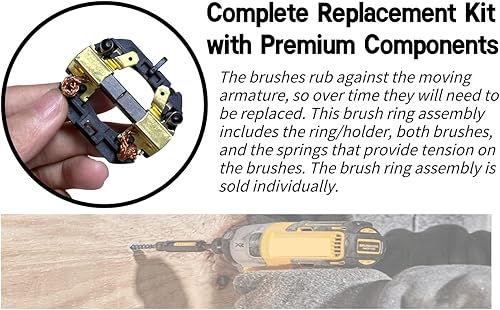 Miniatura 3 de Kit de repuesto de cepillo para DeWalt DCD780/DCD785/DC820 - Compatible con 654258-00 N109433, piezas de reparación de motores con resortes y