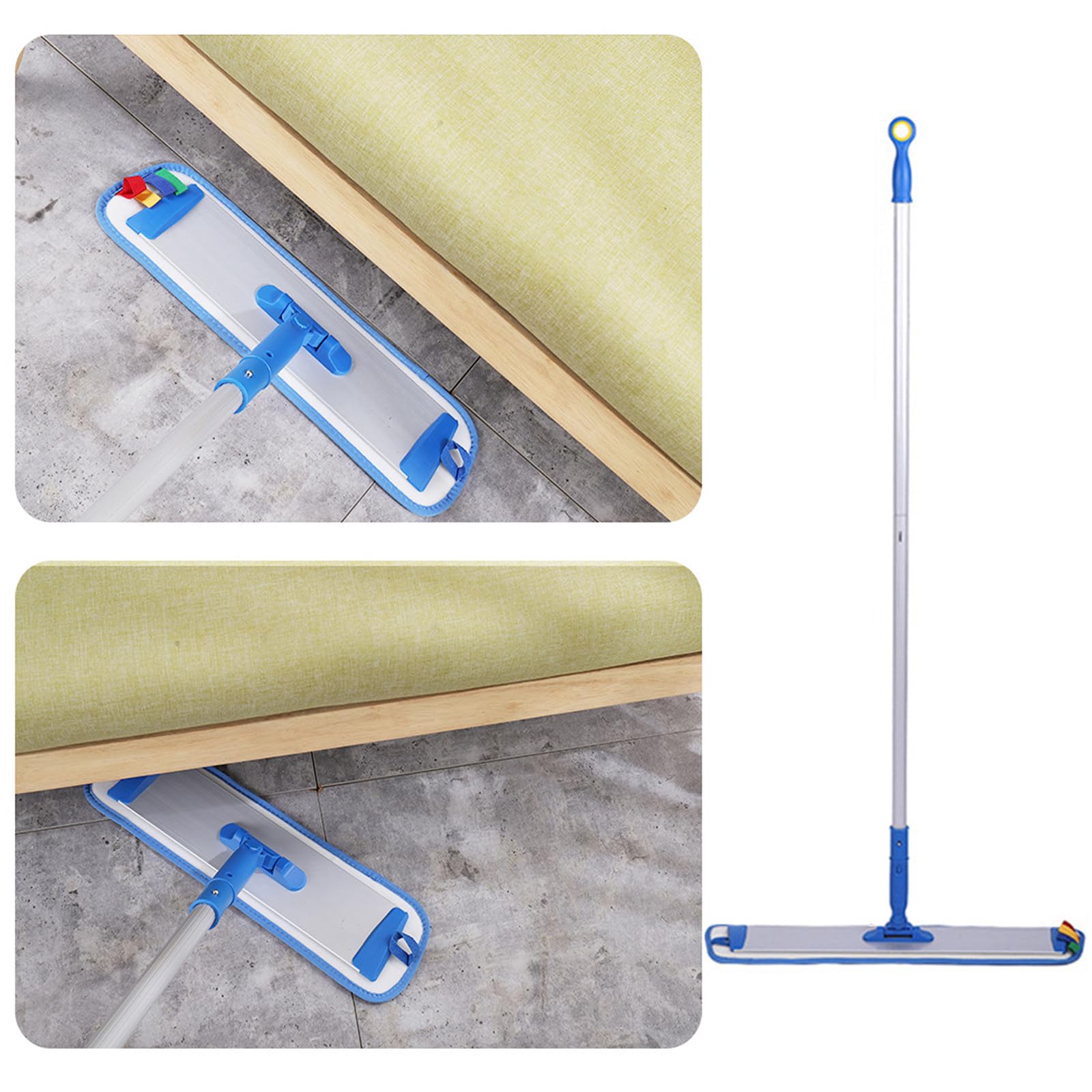 Mop per pulizia profonda, mop per pavimenti in fibra ultra fine per la pulizia dei pavimenti, mop piatto, mop eccellente e robusto, utilizzato per la pulizia della casa[60cm]