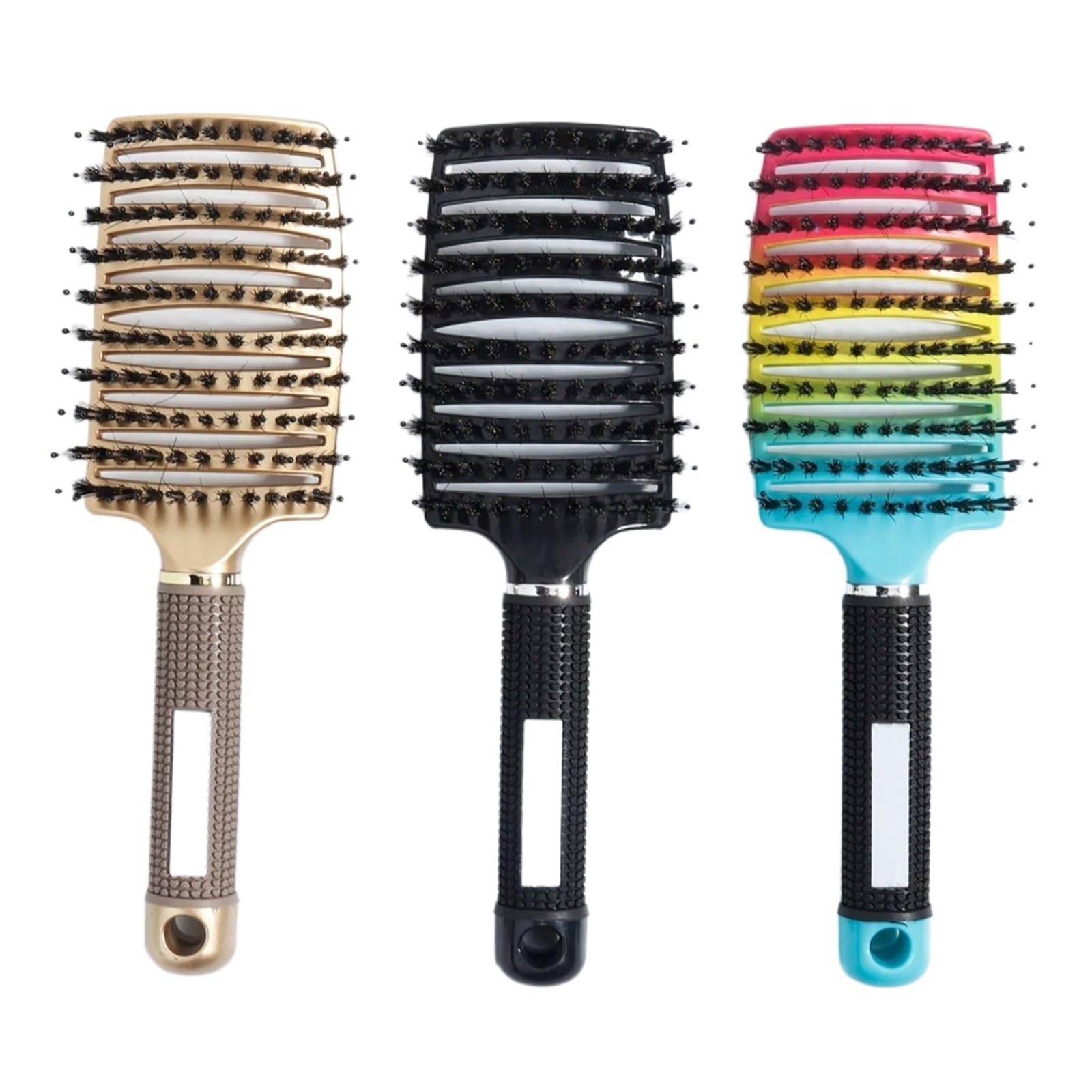 Peine de pelo ahuecado, cepillo for el cuero cabelludo, accesorios peluquería for mujeres y hombres(ZhuZongMaoDWS-Black)