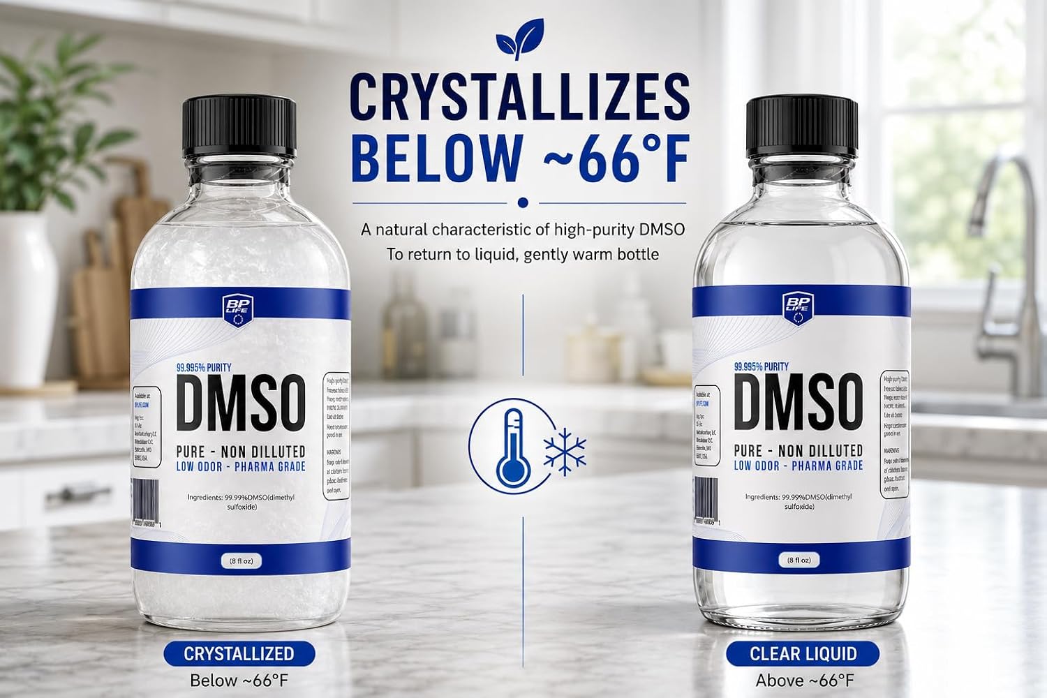 DMSO Liquid 99.9% Pure Low Odor, 8 oz Glass Bottle, Dimethyl Sulfoxide