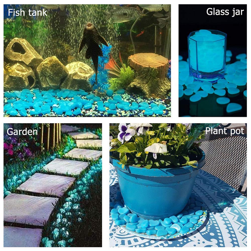 100Pcs Rosa Pietre Luminosi Ciottoli Luminosi Fluorescenti Luminose incandescenza nel Buio Pietre Rocce Ghiaia per casa Giardino passerella Acquario Decorazione