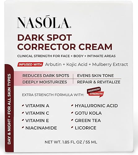 Nasola Removedor de crema corrector de manchas oscuras para cara, cuerpo, cuidado natural de la piel para axilas, codos y partes privadas, la