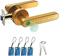 Vista 13 de Cerradura inteligente de puerta con perilla, cerraduras de puerta sin llave con manija, perilla de puerta por huella dactilar para recámara/puerta