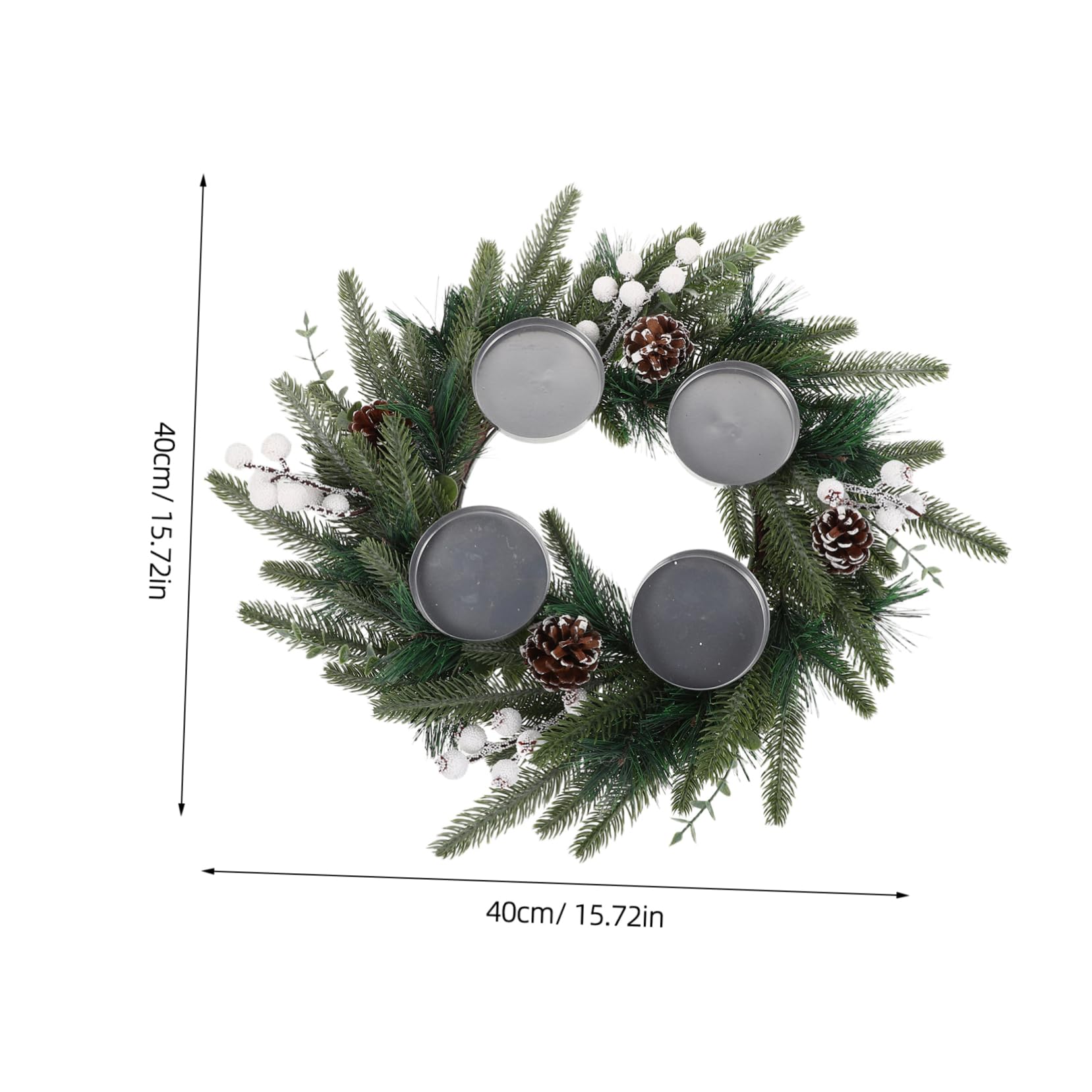UKCOCO Decoración de Guirnalda Navideña de Pino con Piñas y Bayas Falsas para Adorno de Navidad y Guirnalda para Decorar Ventana o Puerta Temporada de Adviento