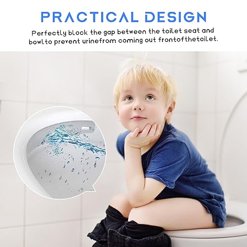 Miniatura 7 de Protectores contra salpicaduras para asiento de inodoro, paquete de 4 protectores contra salpicaduras para niños y adultos, deflector de orina