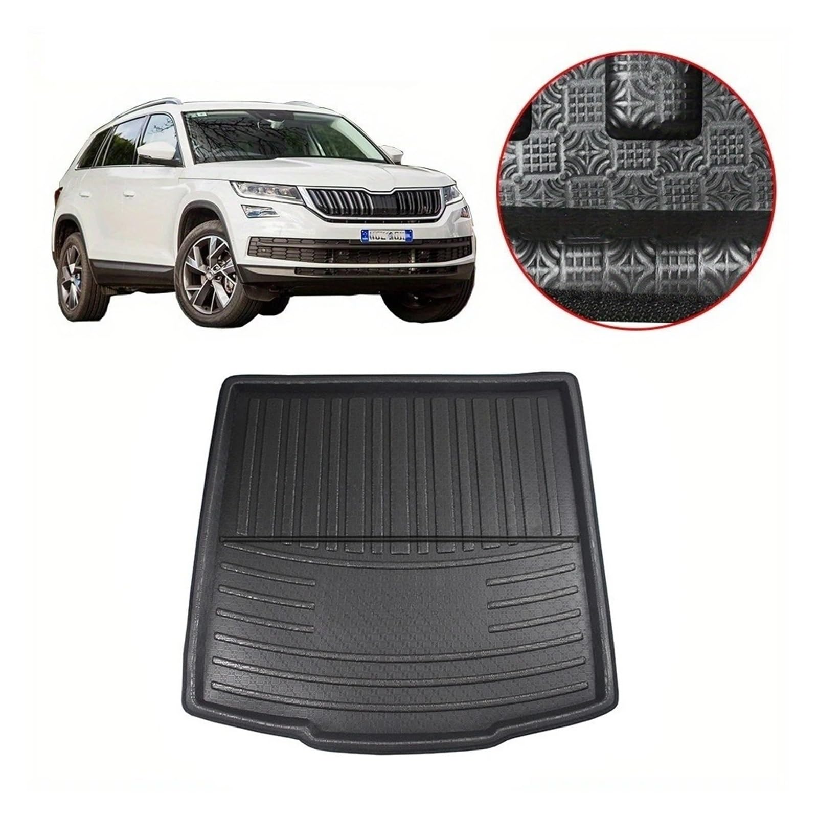 Kofferraumwanne Für Skoda Für Kodiaq 5 Tür/7 Tür Auto Schwanz Trunk Mat Floor Fach Boot Liner Cargo Schlamm Teppich Schutz Pad Eva Schutzfrachtmatte