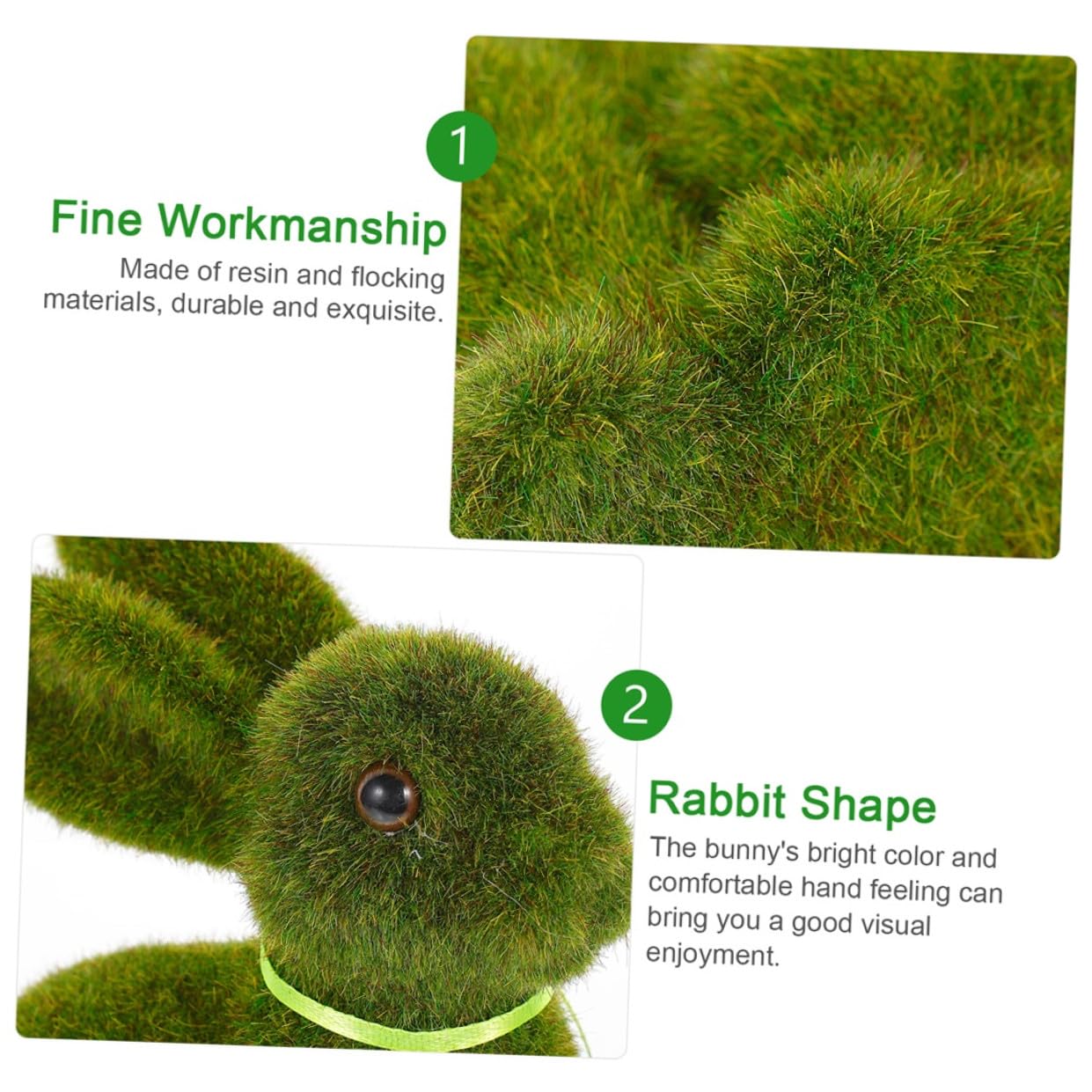 Holibanna Set 4 Conigli Pasquali Decorativi in Schiuma Aspetto Realistico, Verde, per Decorazioni da Tavolo e Giardino, Artigianato Creativo e Allegro