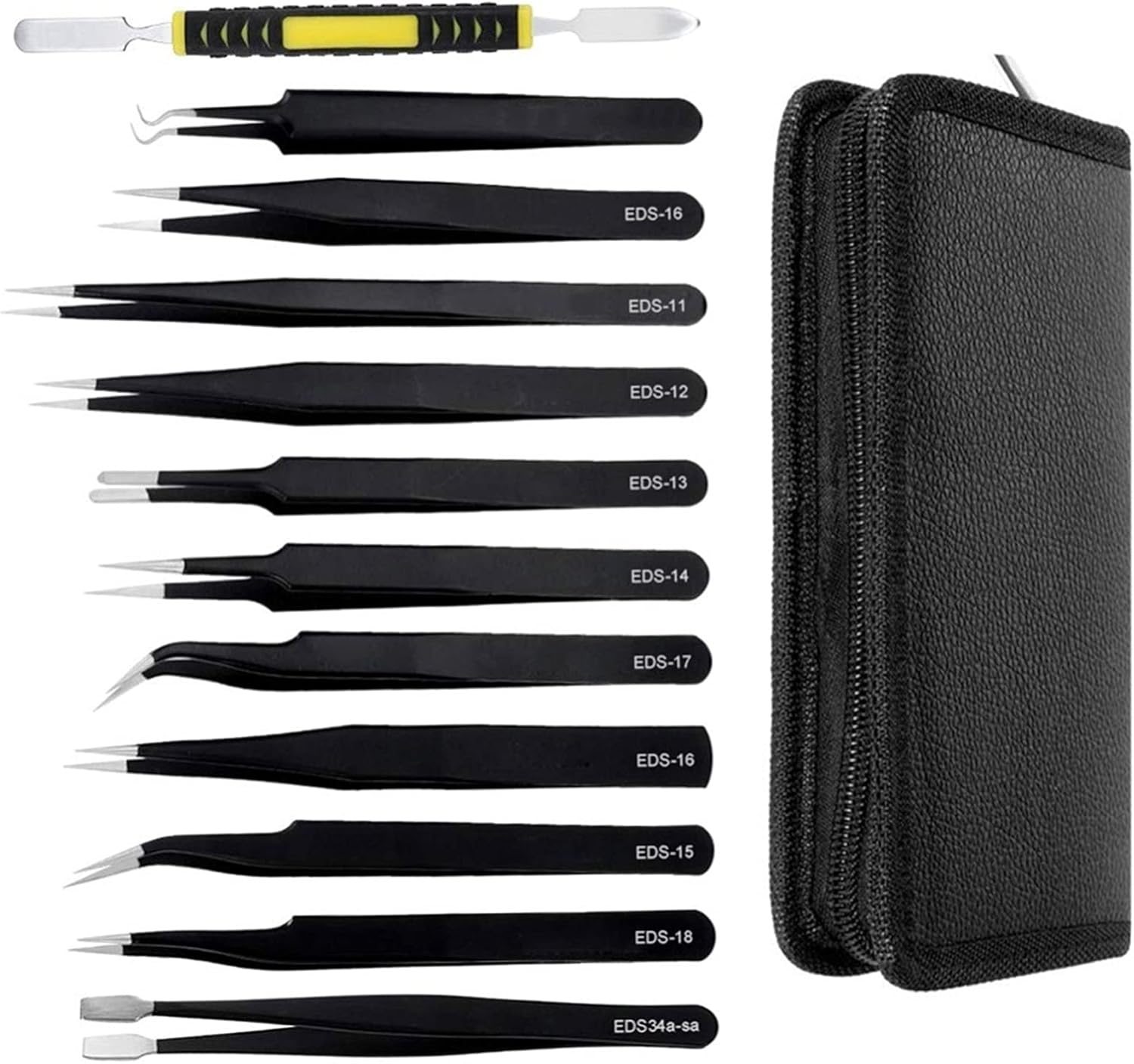 Tweezers Tweezers 12 Pieces ESD Tweezers Tools Kit Anti