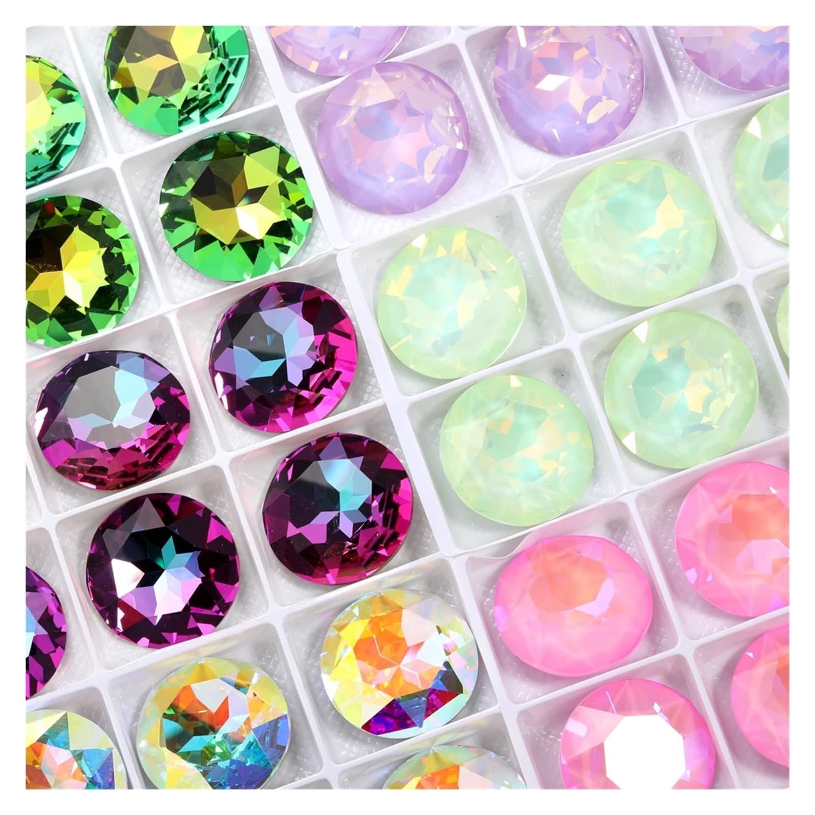 35mm 1201 Runde Fancy Stones Glitzer DIY Bastelteile Pointback Glas Strasssteine ​​zum Nähen Kristall Strass(Light Pink)