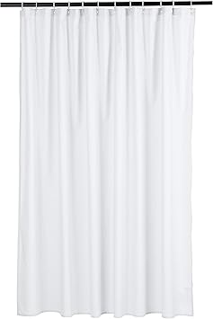 Amazon Basics Waffle Texture Bathroom Shower Curtain - White, 72 Inch