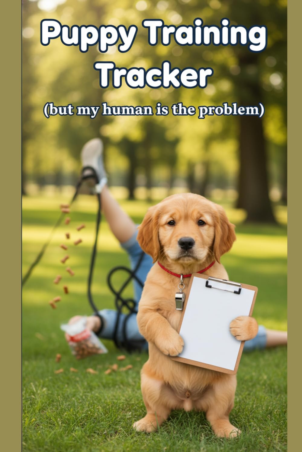 Puppy Training Tracker (but my human is the problem): 60 Session Dog Training Log — Funny Gift for Dog Owners