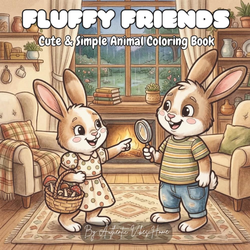 FLUFFY FRIENDS: Cute & Simple Animal Coloring Book