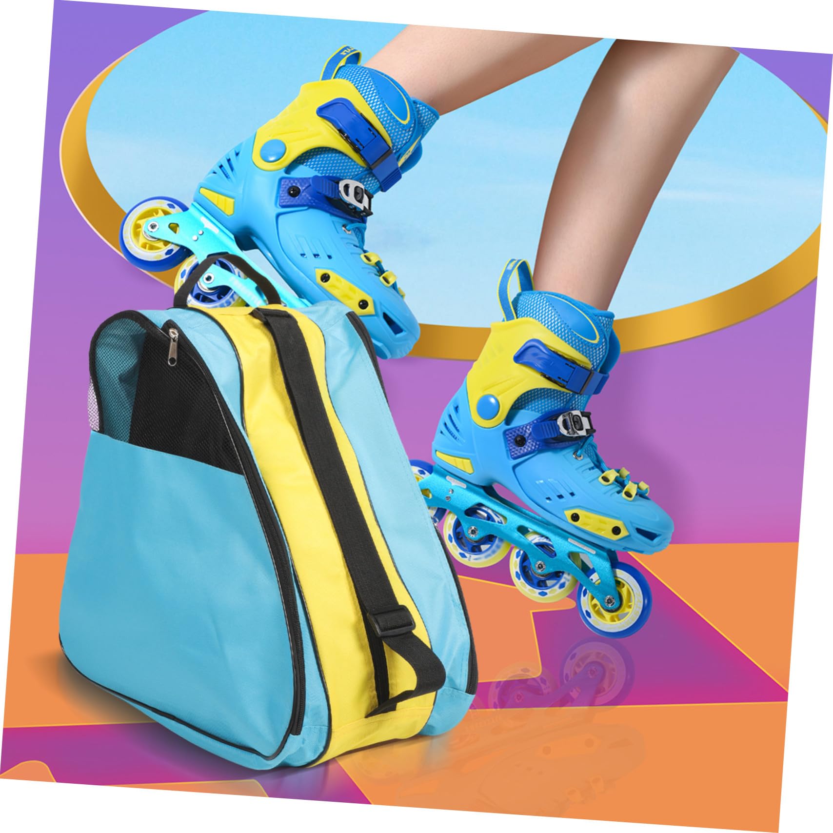Bolsa para Patines de Nylon Resistente al Desgaste Almacenamiento y Protección, Mochila Práctica para Transporte Cómodo de Patines en Actividades Deportivas