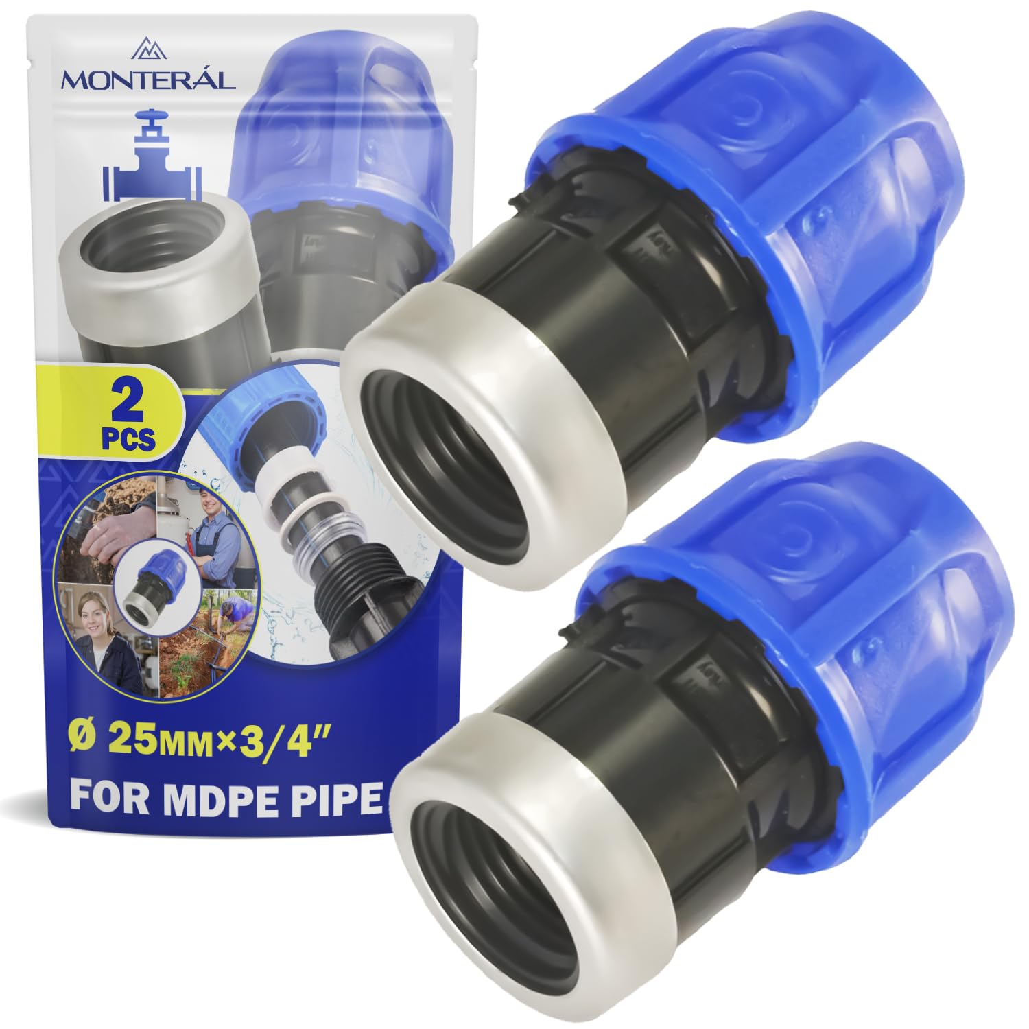 2 Pezzi Presa In Ottone 359gcu Femmina 1"1/4 Per Tubo Di Rame ø 32 - Foto 4