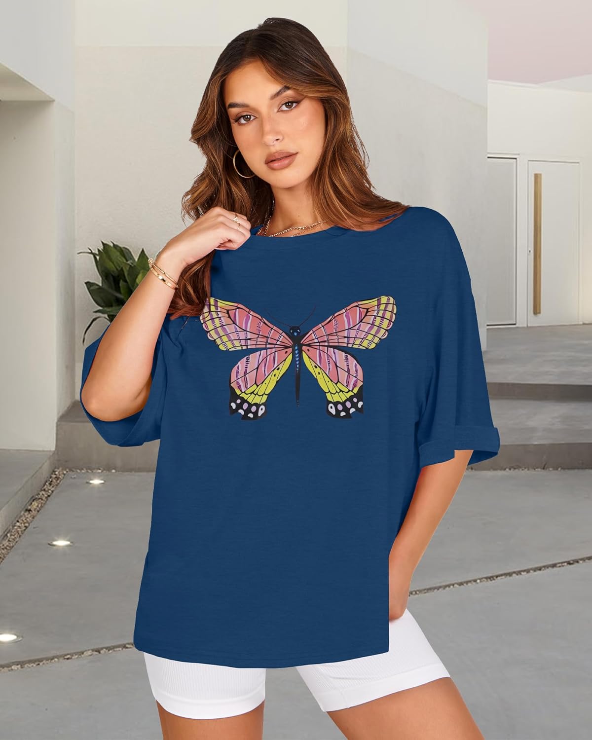 Oversized Tshirts for Women Summer Short Sleeve Casual Basic Tee Tops Loose Fit Shirts - Image 5