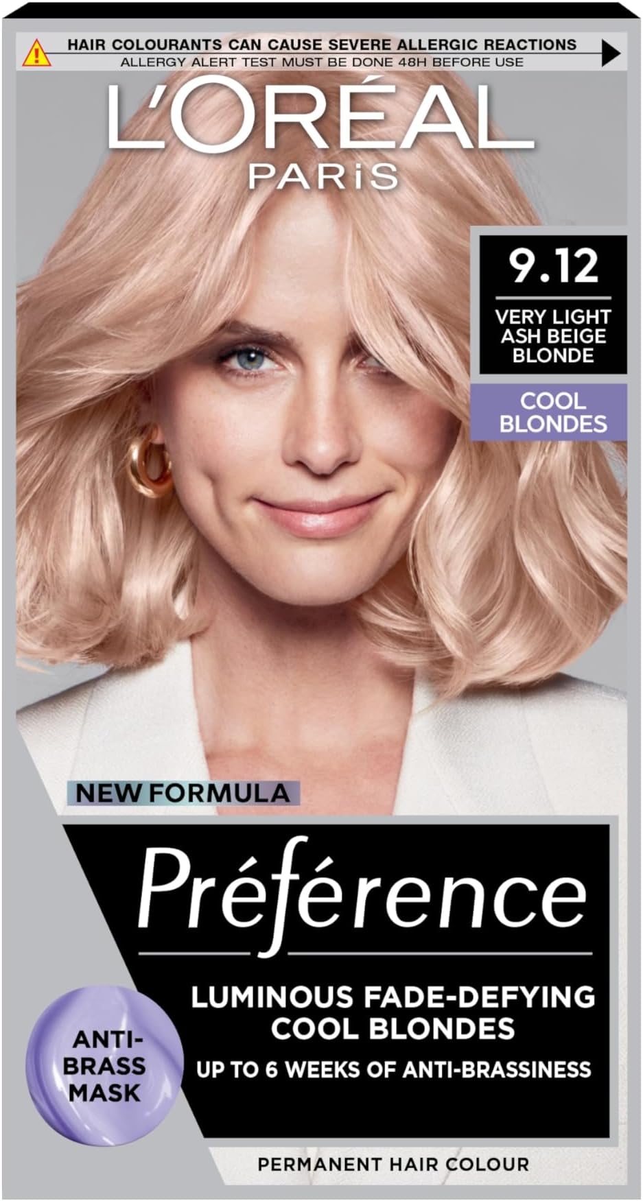 L'Oreal Paris Preference Hair Dye, Long Lasting, Luminous Permanent Hair Colour, 9.12 Siberia