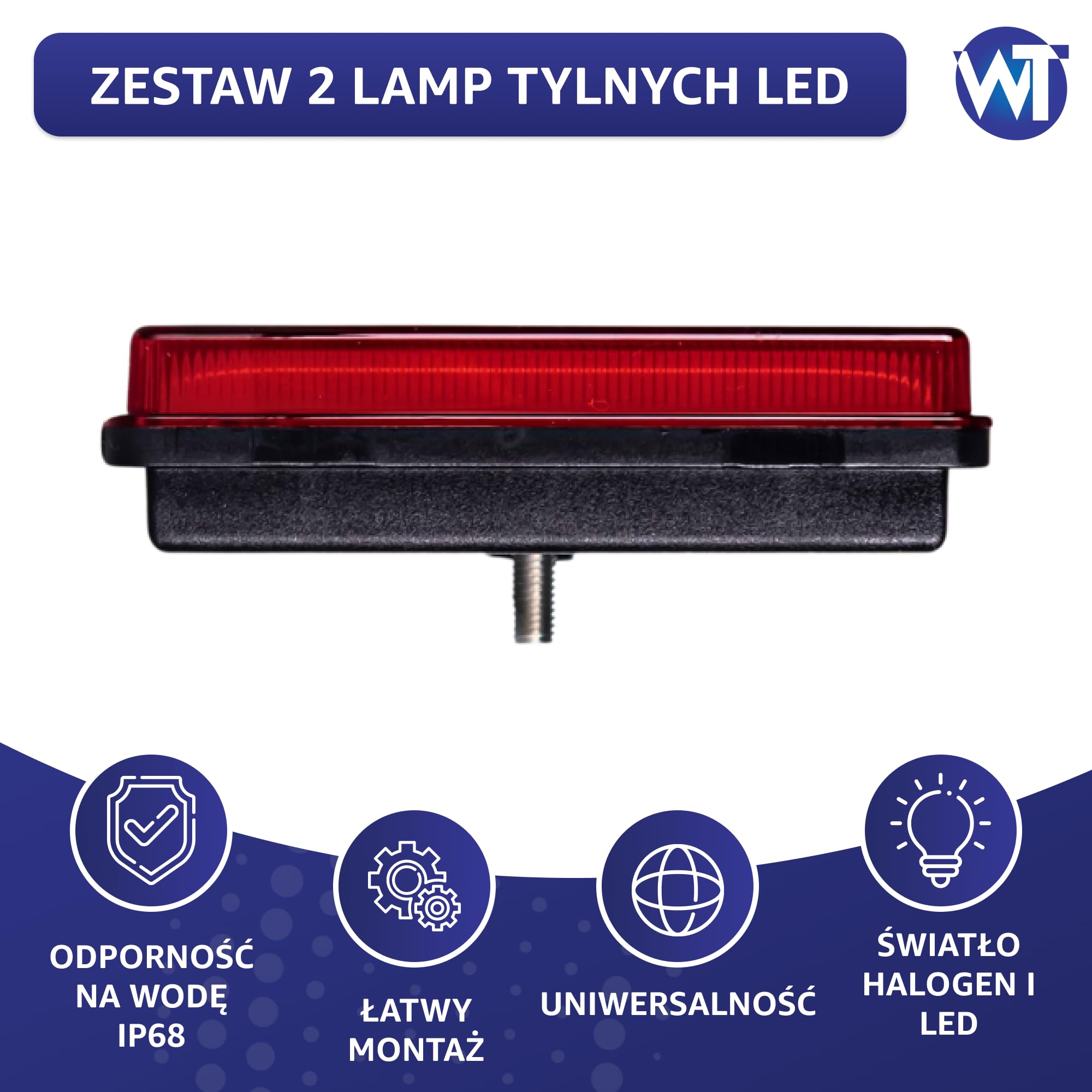 2 x lampa LED lewa i prawa 12/24 V światło tylne kierunkowskaz z 6 funkcjami 375 x 135 mm z kablem 300 mm znak kontrolny E przyczepa samochód ciężarowy wysokiej jakości 96 diod LED