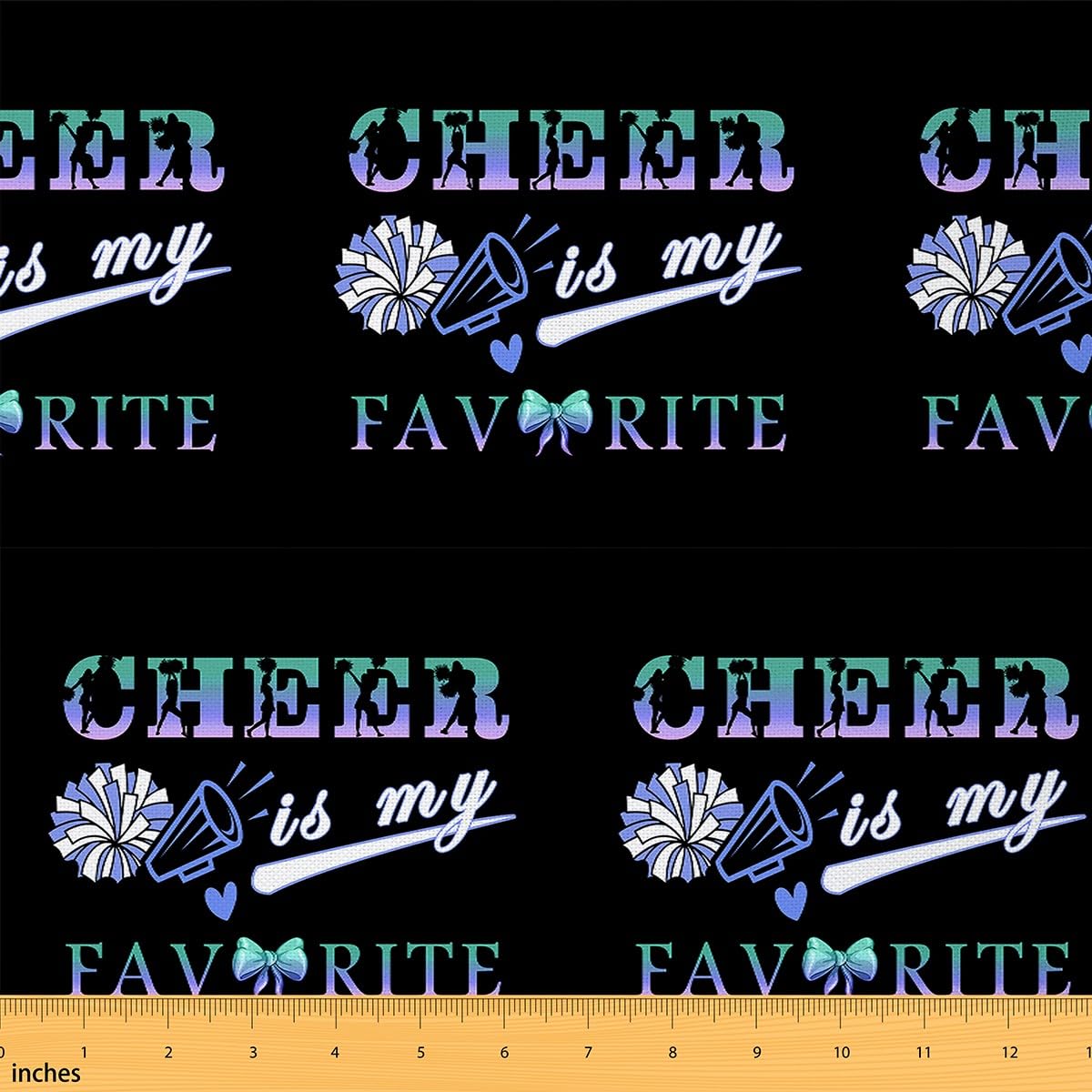 Cheer Fabric by The Yard Cheerleading Cheerleader Upholstery Fabric for Chairs Luxury Girly Blue Ombre Waterproof Outdoor Fabric 2 Yards (L184*W150cm)