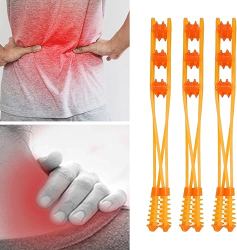 Miniatura 5 de Masajeador de espalda de 3 piezas, herramienta de auto masaje portátil para alivio del dolor de cuello, piernas, hombros con correa para la