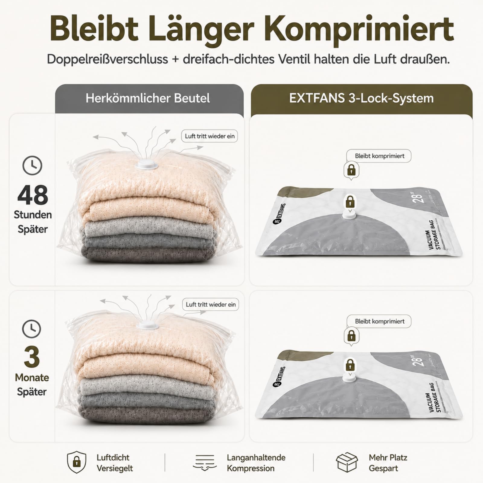Vakuumbeutel für Kleidung Reise mit Kabelloser Elektrischer Pumpe