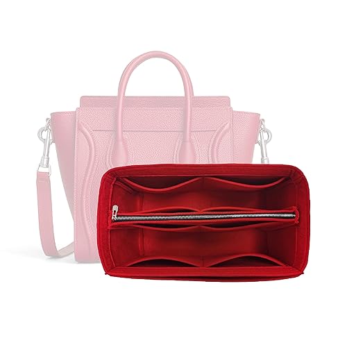 Mini Luggage Bag Organizer Insert Nano Luggage Tote Insert Customizable Premium Felt Handmade Liner protector (Luggage Medium, Lime)