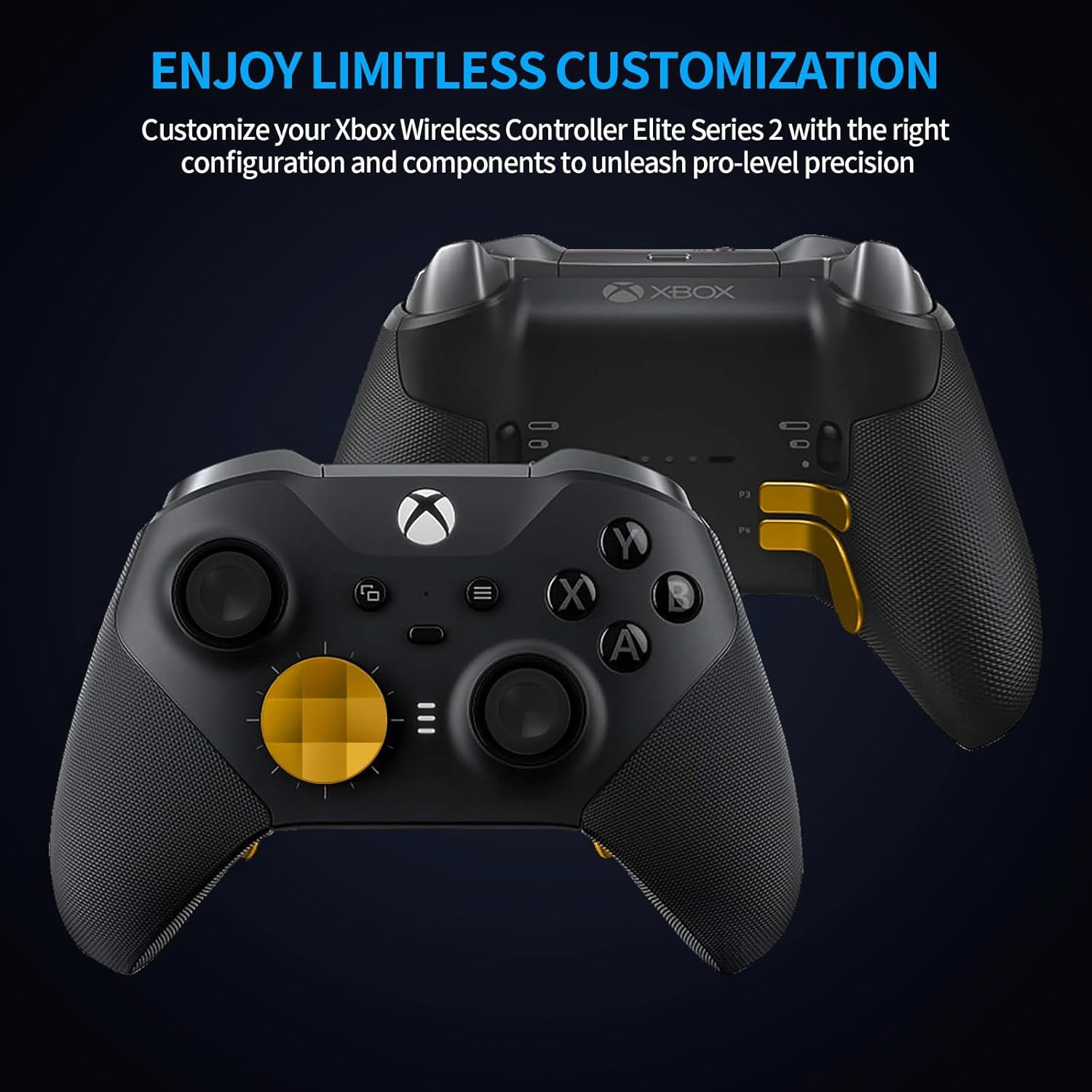 13 in 1 Magnetic Thumbsticks Analog Sticks Replacement Joystick Parts Repair Accessories Kit Component Set with 4 Paddles, 2 D-Pads, 1 Tool for Xbox Elite Series 2 and Core Controller