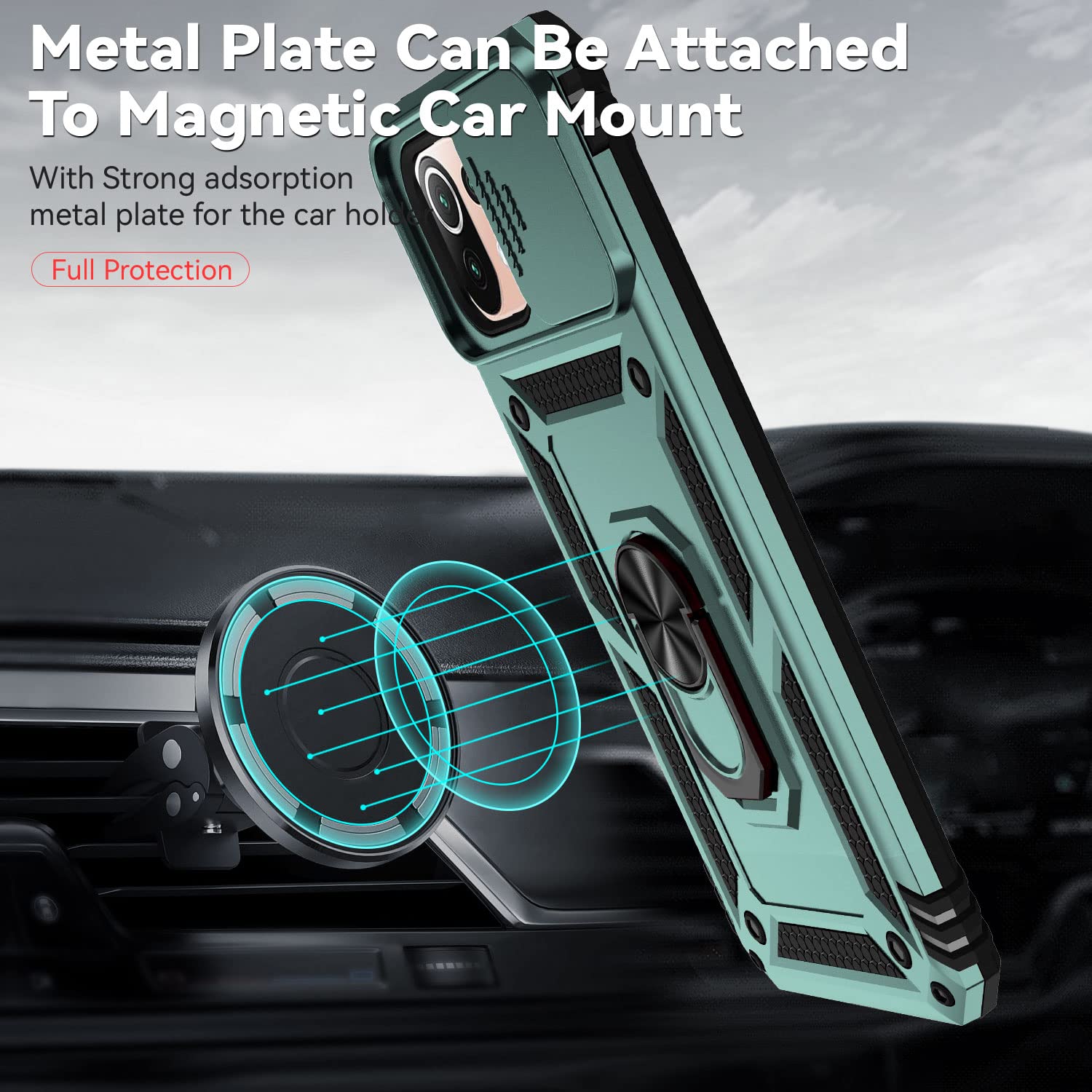 Moex Custodia Con Tracolla Per Xiaomi Mi 11 Lite/11 Lite 5G - Cordino Regolabile, Cover In Silicone Trasparente Verde, Pratica E Sicura - 3