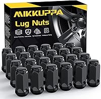 MIKKUPPA M14x1.5 Black Closed End Bulge Acorn Lug Nuts for Chevy Silverado Tahoe F-150 Ram 1500 - 24 Pack Aftermarket Wheels
