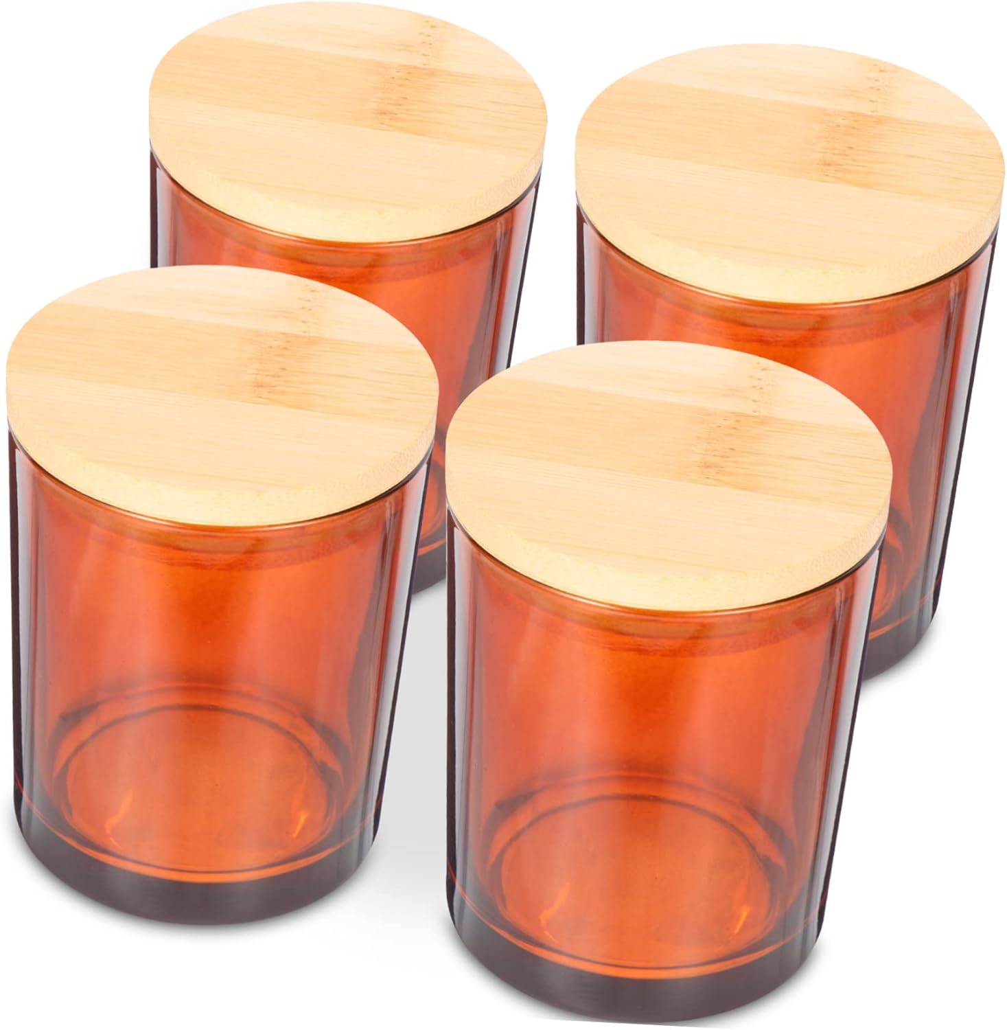 MINAOLULUS 4Sets Glass Candle Tins with Lids for Aromatherapy and DIY Candle Making Premium Glass Jars Suitable for Home Decor Parties and Storage of Spices Small Items