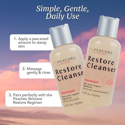 Miniatura 7 de Peaches Skincare - Jabón facial vegano después del entrenamiento con Gotu Kola, citronela y eucalipto, suave lavado facial diario para sudor y