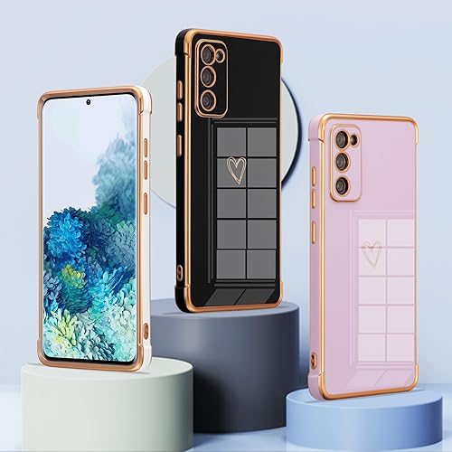 Miniatura 5 de ZTOFERA Funda diseñada para Samsung Galaxy S20 FE 5G, bonito borde chapado con patrón de corazones de amor con protección para lente de cámara, para