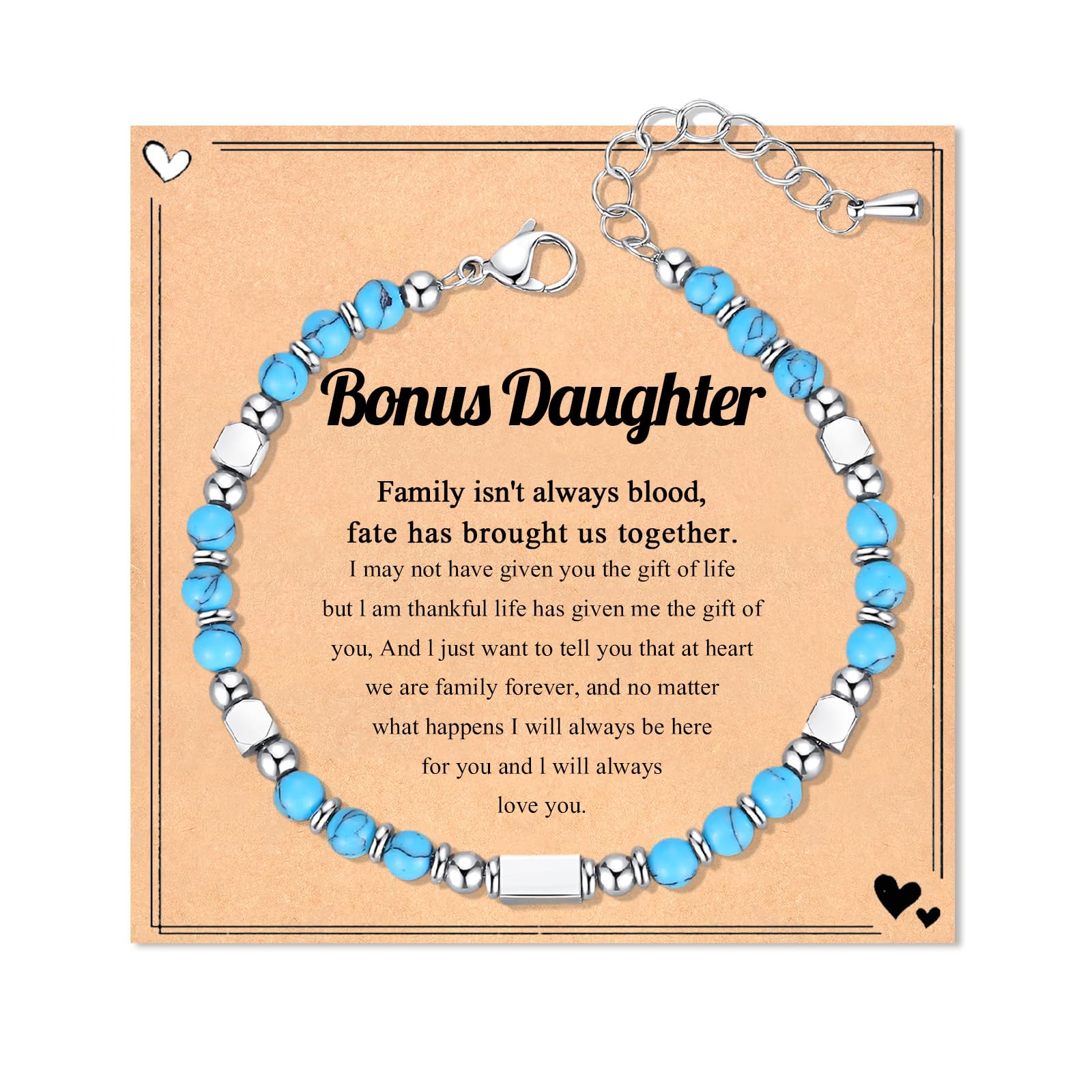 Nature Stone Bracelet, Trendy Teen Girl Gift Ideas with Quote Card for Birthday Christmas Easter Valentines