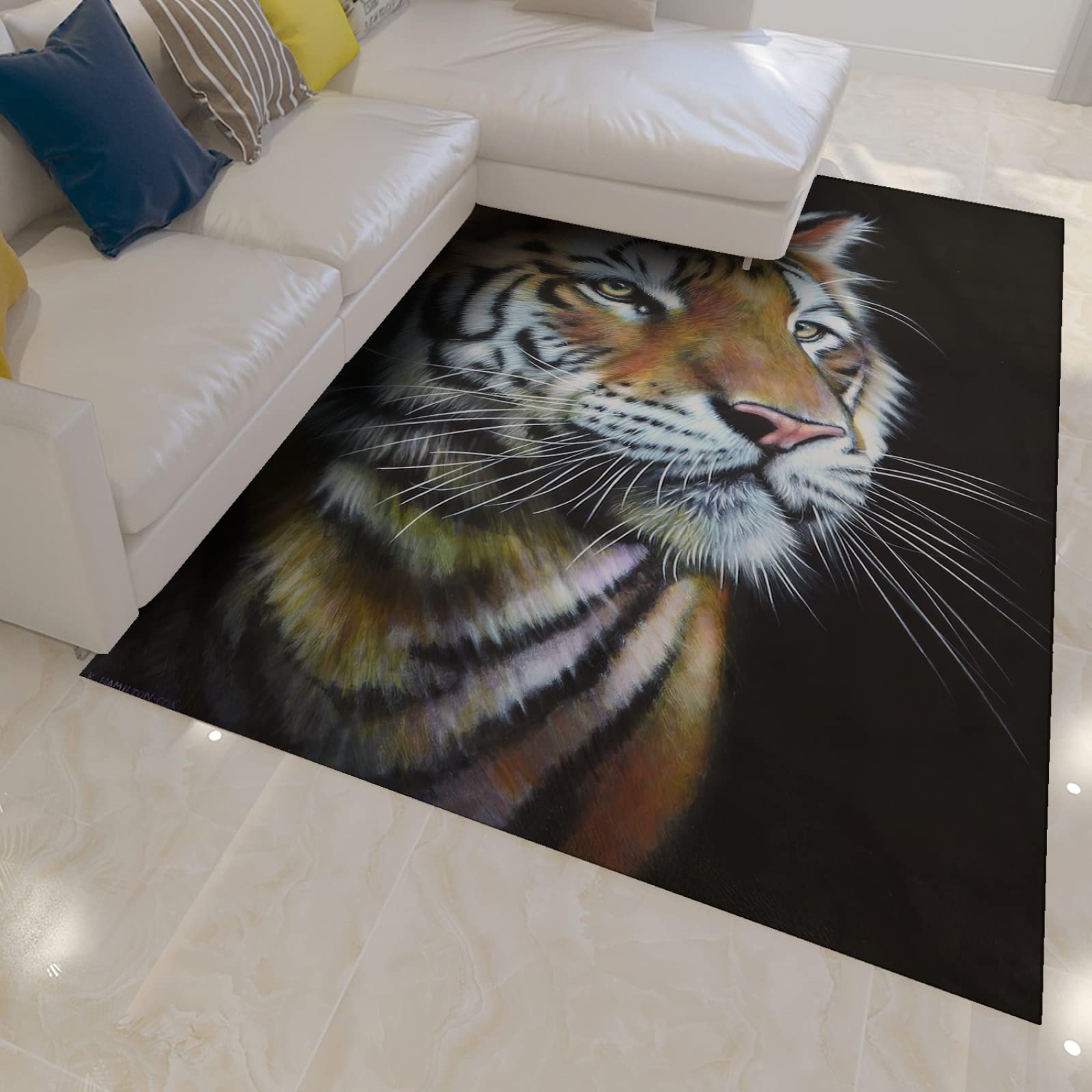 Dywanik z dzikim zwierzęciem w unikalnym stylu poliestrowe dywaniki żywe nadruki tygrysa mata do salonu jadalni akademika sypialni dom zmywalny dywan 150 cm x 18 cm