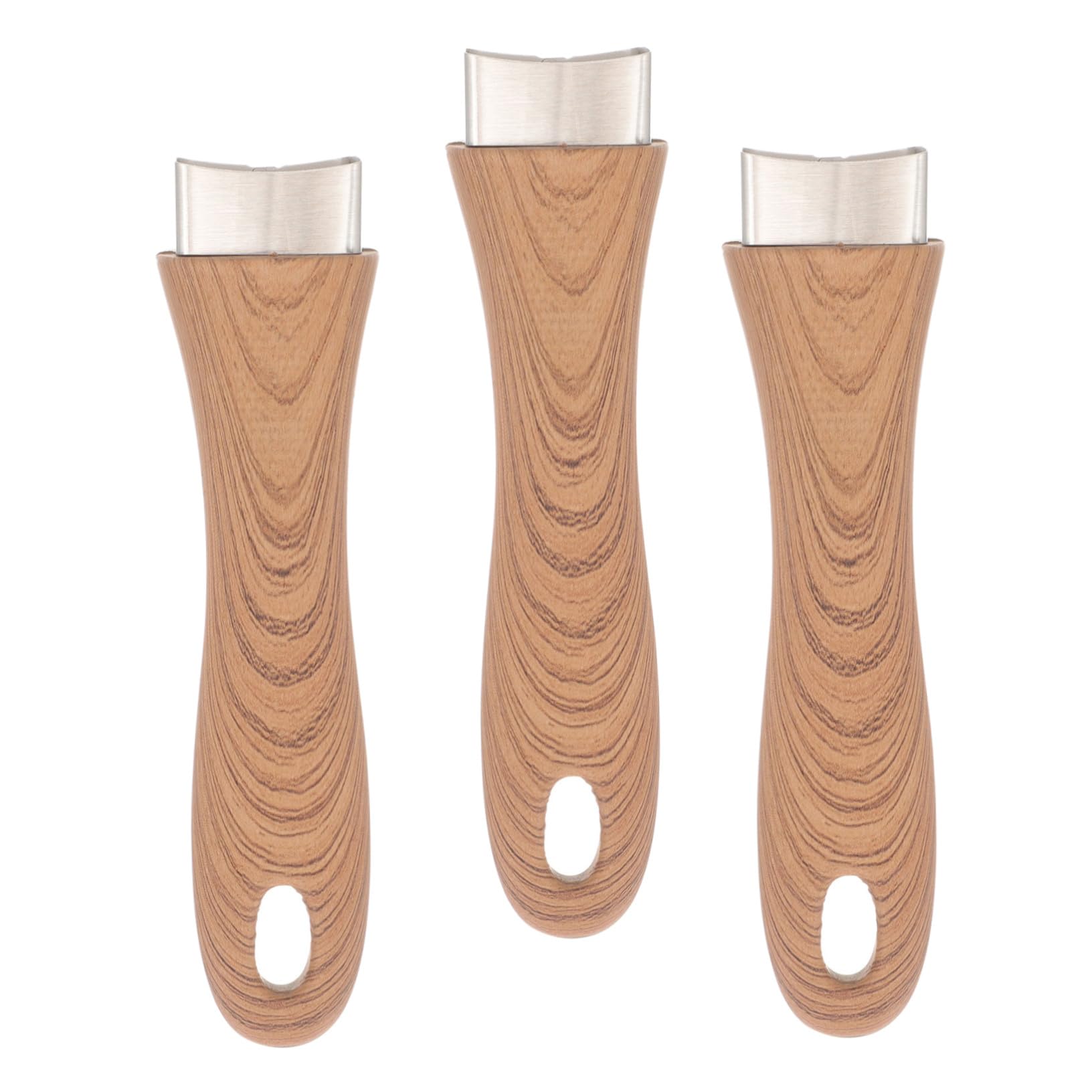 Poignées pour casseroles et poêles universelles manche de rechange bois 3pcs
