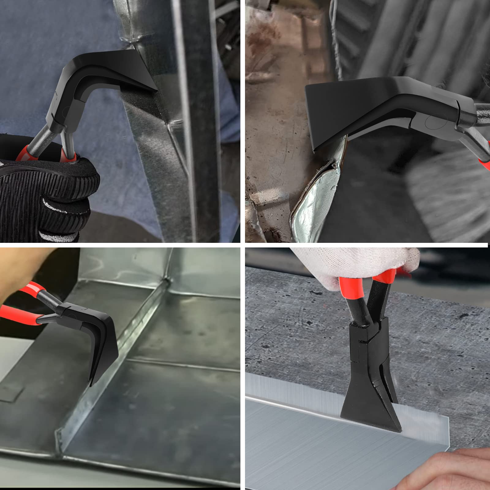 BETOOLL 3-częściowy zestaw narzędzi do blachy, prosta szczęka, szczypce do gięcia metalu 45° i 90°, z pudełkiem narzędziowym, do zginania i spłaszczania blachy
