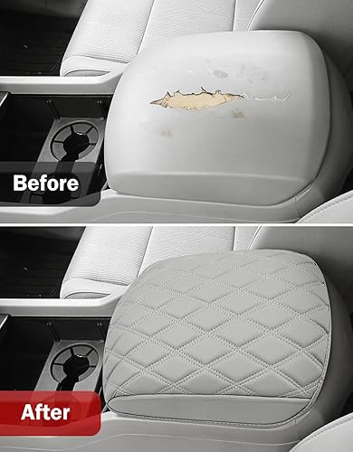 Miniatura 7 de KBH Funda para reposabrazos de consola central para Honda Pilot 2009-2015, accesorios interiores de cuero de vinilo, protector de cojín con bolsillo