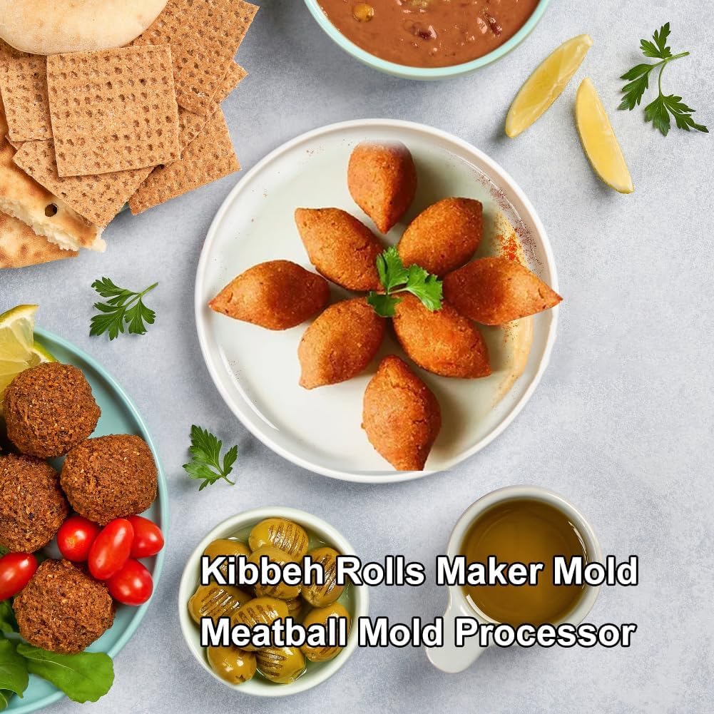 Forma do klopsików, DIY, maszyna do robienia rolek Kibbeh, ręczna prasa do pieczeni, narzędzie do wyciskania, 9 siatek, domowa maszyna do mięsa, przezroczysta